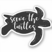 Sticker Sauvez les tortues (Devant)