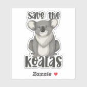 Sticker Sauvons l'autocollant Koalas (Feuille)