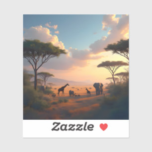 Sticker Savannah Dawn – Paysage Lever de Soleil Africain C
