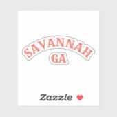 Sticker Savannah, Géorgie (Feuille)