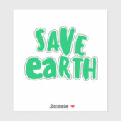Sticker Save Earth day Typography, Eco Environmental  (Feuille)