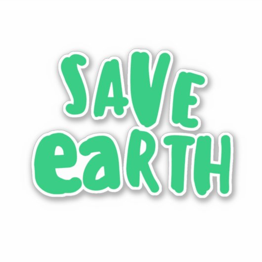 Sticker Save Earth day Typography, Eco Environmental  (Devant)