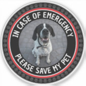 Sticker SAVE MY PET Safety Alert Custom Photo Modern  (Devant)