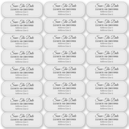 Sticker Save The Date Return Address Transparent (Devant)