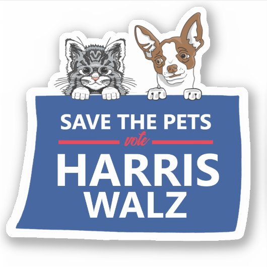 Sticker Save the Pets for Harris Walz 2024 (Devant)