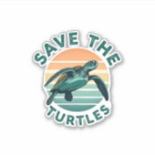 Sticker Save The Turtles Animal Turtle Pet Lover (1) (Devant)
