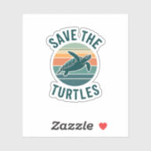 Sticker Save The Turtles Animal Turtle Pet Lover (2) (Feuille)