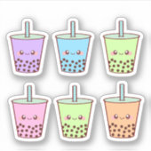 Sticker Saveurs de thé au lait Boba (Devant)