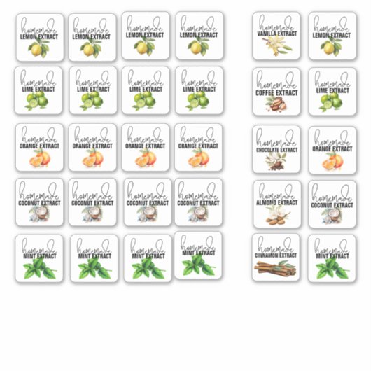 Sticker Saveurs d'extraction mixtes Jeu 2 (Devant)