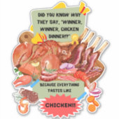 Sticker Saviez-vous que le vainqueur, le vainqueur dîner d (Devant)