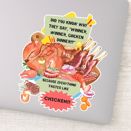 Sticker Saviez-vous que le vainqueur, le vainqueur dîner d (Détail)