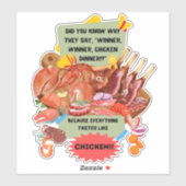 Sticker Saviez-vous que le vainqueur, le vainqueur dîner d (Feuille)