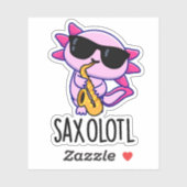 Sticker Sax-olotl Blagues drôles de Saxophone (Feuille)