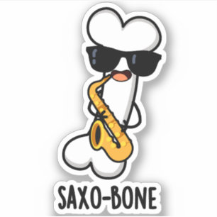 Sticker Saxo-os Funny Bone Funny Musique Pun