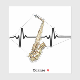 Sticker Saxophone Heartbeat
