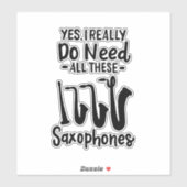Sticker Saxophone - Types de saxophones (Feuille)