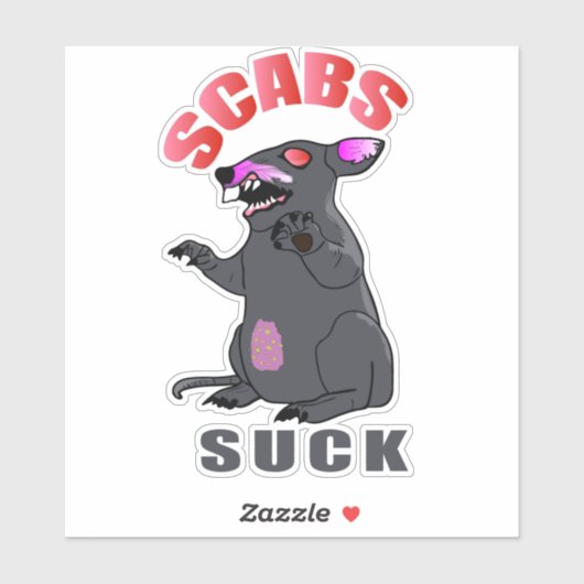 Sticker Scabby Rat - Scabs Suck (Feuille)