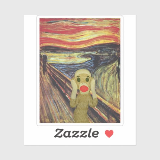 Sticker Scandale de singe de choc (Feuille)