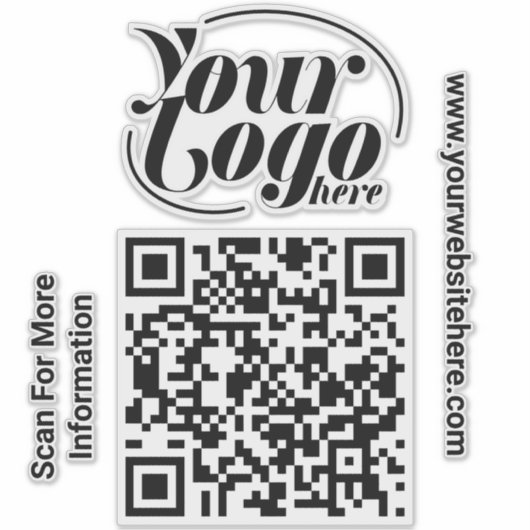 Sticker Scanner de code QR Texte personnalisé Professionne (Devant)