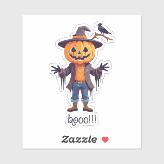 Sticker Scarecrow éffrayant Jack-o-lanterne (Feuille)
