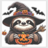 Sticker Scary Halloween Sloth Witch Costume Casquette Mer (Feuille)