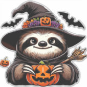 Sticker Scary Halloween Sloth Witch Costume Casquette Mer (Devant)