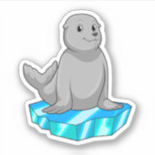 Sticker Sceau avec flocons de glace (Devant)