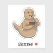 Sticker Sceau avec gâteau (Feuille)