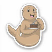 Sticker Sceau avec gâteau (Devant)