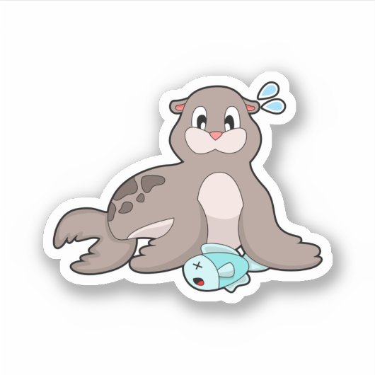 Sticker Sceau avec poisson (Devant)