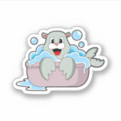 Sticker Sceau dans la baignoire (Devant)