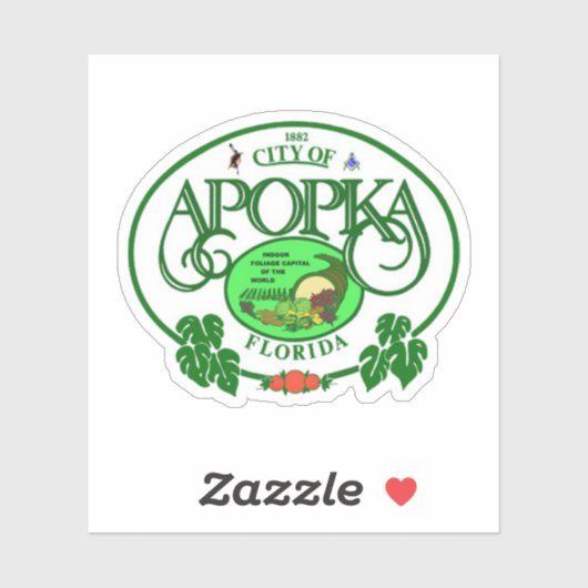 Sticker Sceau d'Apopka, Floride (Feuille)