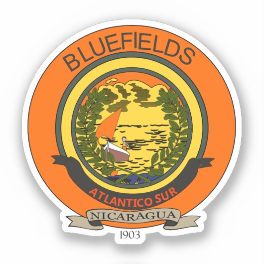 Sticker Sceau de Bluefields, Nicaragua (Recto)