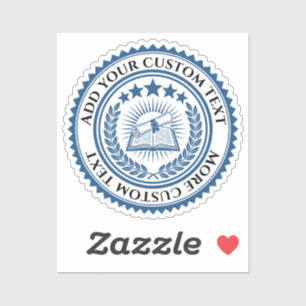 Sticker Sceau de certificat couleur et texte 3D personnali