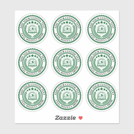 Sticker Sceau de certificat de couleur et de texte 3D modi (Feuille)