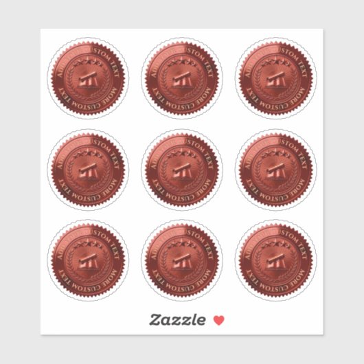 Sticker Sceau de certificat en feuille rouge 3D modifiable (Feuille)