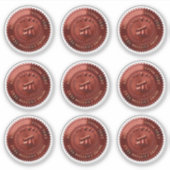 Sticker Sceau de certificat en feuille rouge 3D modifiable (Devant)