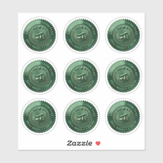 Sticker Sceau de certificat en feuille verte 3D modifiable (Feuille)