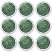 Sticker Sceau de certificat en feuille verte 3D modifiable (Devant)