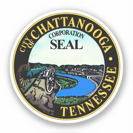 Sticker Sceau de Chattanooga, Tennessee (Recto)
