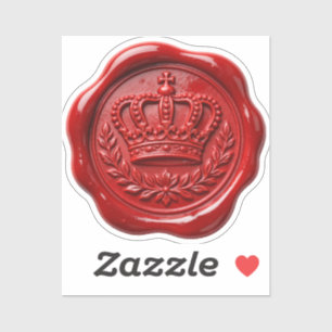 Sticker Sceau de cire - Couronne royale et guirlande de la