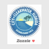Sticker Sceau de Clearwater, Floride (Feuille)