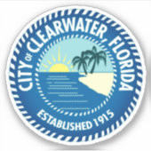 Sticker Sceau de Clearwater, Floride (Devant)