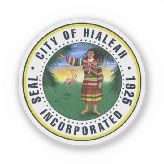Sticker Sceau de Hialeah, Floride (Devant)