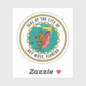 Sticker Sceau de Key West, Floride (Feuille)