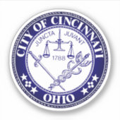 Sticker Sceau de la ville de Cincinnati, Ohio (Devant)