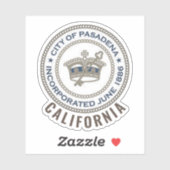 Sticker Sceau de la ville de Pasadena, Californie (Feuille)