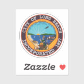 Sticker Sceau de Long Beach, Californie (Feuille)