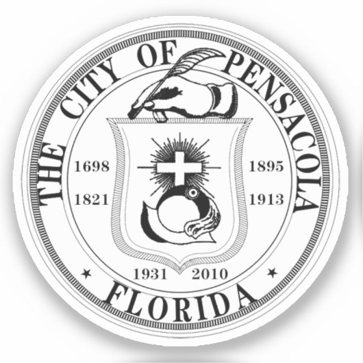 Sticker Sceau de Pensacola, Floride (Recto)