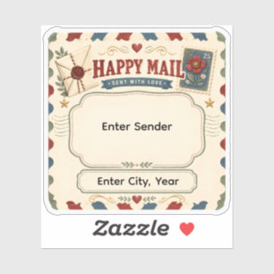 Sticker Sceau d'enveloppe de correspondant de courrier heu